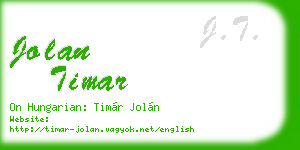 jolan timar business card